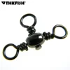 100Pcs/lot Fishing Swivels 3 Way Barrel Swivel Cross-Line Stainless Steel Plated With Black Nickel Triple Way Fishing Swivels  ► Photo 2/6