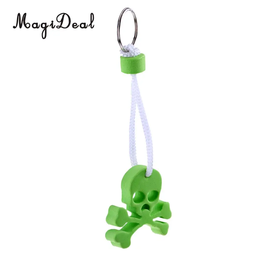 MagiDeal Portable Lightweight EVA Foam Floating Keyring Keychain Sailing Kayak Boat Water Buoy Float - Skull Skeleton Shape