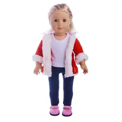 Комплект из 2 предметов костюм с рождественским рисунком Куклы подходит 43 см кукла или 18 "кукольная одежда Детские Лучший подарок b933