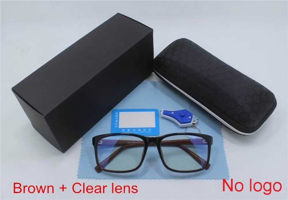 Прямая поставка, анти-Синие лучи, УФ-блокировка, уменьшает цифровое напряжение глаз, прозрачные желтые обычные очки для компьютерных игр, очки - Цвет оправы: BrownClear Fullset