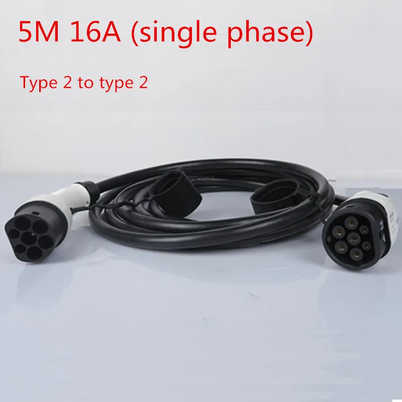 

5M 16A EVSE EV Car Charger IEC62196-2 Type 2 To Type 2 Mennekes Single Phase Electric Vehicle Charging Extension Cable Cord