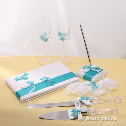 7 pcs de noce accessoire ensemble (livre d\u0027or + Stylo + De Mariage