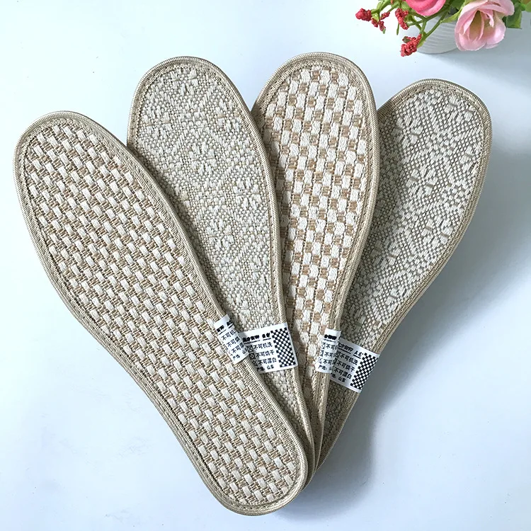 new double-sided charcoal orthotic insoles Breathable deodorant linen weave shoes insoles