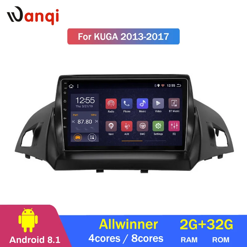 Excellent 2G RAM 32G ROM 9 inch Android 8.1 full touch car multimedia system For Ford escape kuga 2013-2017 gps navigation 2