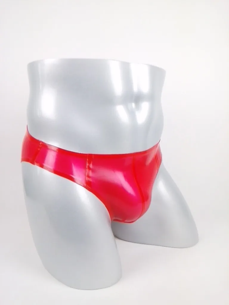 Sexy Men's Red Latex Briefs Fetish Rubber Underpants Customize Hand-made Free-2