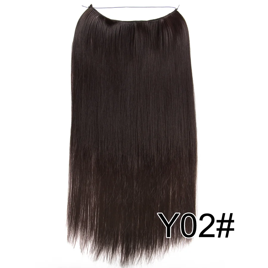 Alileader, накладные волосы, синтетические, рыбья линия, волосы для наращивания, 22 дюйма, 55 см, длинные, прямые, секретный ореол, невидимые, для женщин, доступны - Цвет: Y02