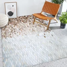 Новейший Премиум натуральный натуральная яловая кожа лоскутный мех ковры