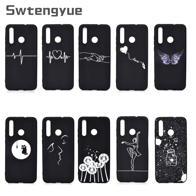 

Soft TPU Pattern Case For Fundas Huawei Nova 4 Cover Abstract Art Lover Silicone case For Huawei Nova 4 Black bottom case capa