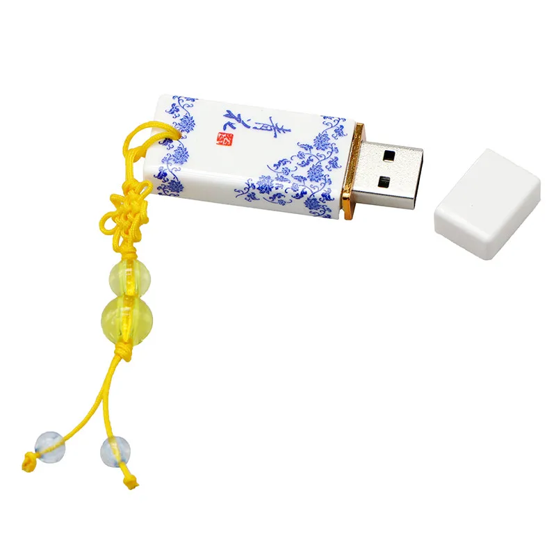 Ретро китайский фарфоровый пластиковый usb флеш-накопитель керамический Подарочный флеш-накопитель 4 ГБ 8 ГБ 16 ГБ 32 ГБ 64 ГБ Флешка usb флешка флэш-диск