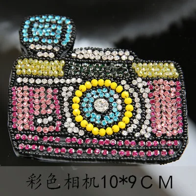 

camera beaded patches applique patches for clothing fabric patch sewing accessories patches for clothes parches para la ropa