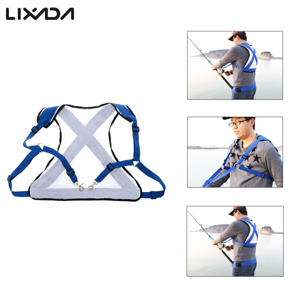 Big Fishing Rod Belt Fishing Shoulder Harness Distributing Load Preventing Sprains Shoulder