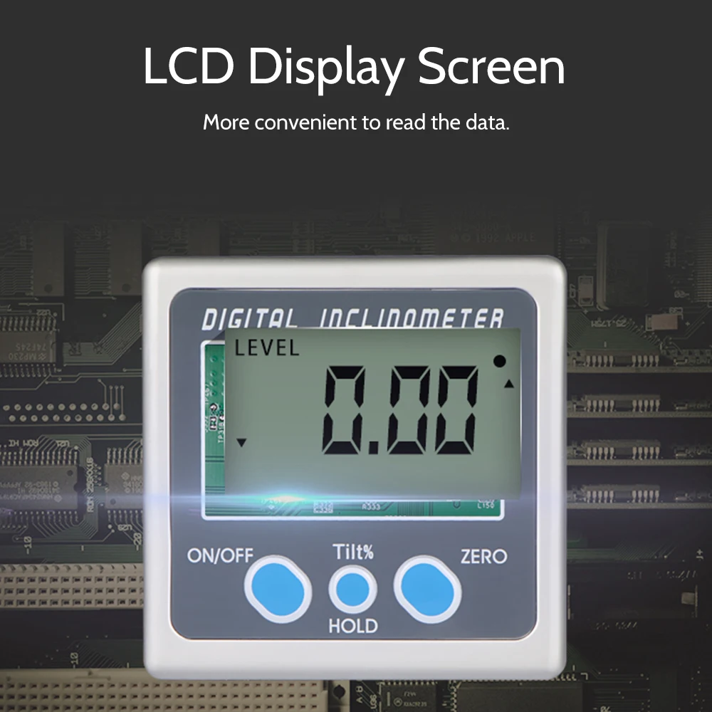 

Digital Inclinometer 0-360 degree Electronic Protractor Plastic Shell Digital Bevel Box Angle Gauge Meter Magnets Base