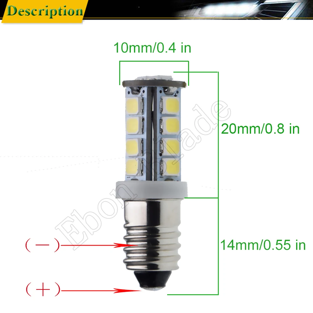 Пара белый E10 винт светодиодный обновленная лампа 2835 18SMD аварийный светильник супер яркий светодиодный светильник для фонарь вспышка светильник велосипед двигатель 6 В, 12 В, 24 В постоянного тока