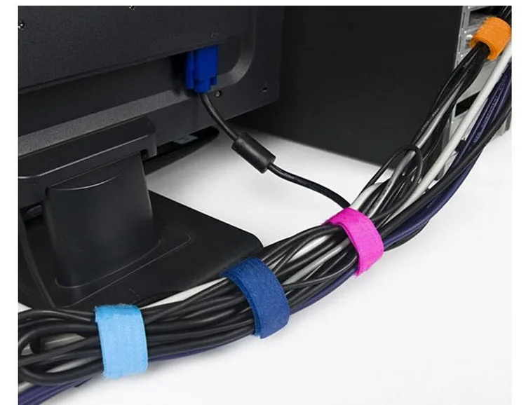 1000 шт./упак. красочные многоразовые нейлоновая лента-липучка «Magic Tape» на застежке-липучке с кабелем Галстуки аккуратной ремни организовать