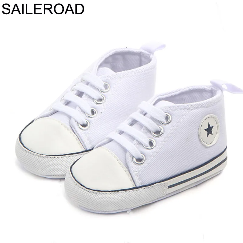 Saileroad 0-18months lienzo deporte Zapatos de bebé recién nacido Niños Niñas Primeros pasos infantil Toddler Soft sole prewalker sneakers