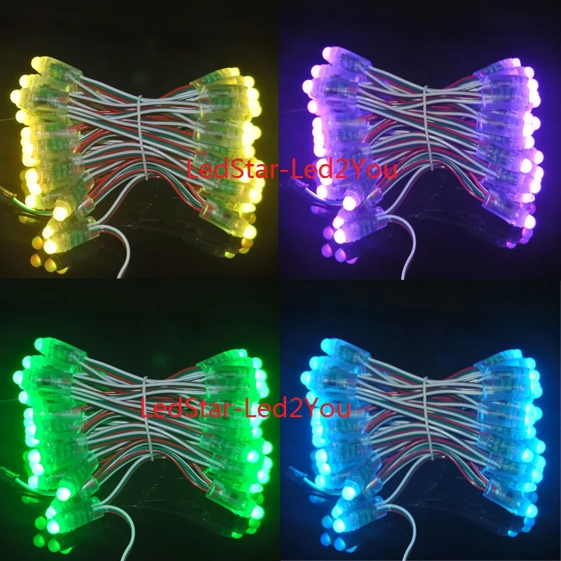 1000 unids WS2811 Pixel led módulo 12mm IP68 RGB difusa direccionable para signo carta DC 5 V + T1000S controlador + adaptador de corriente - 6