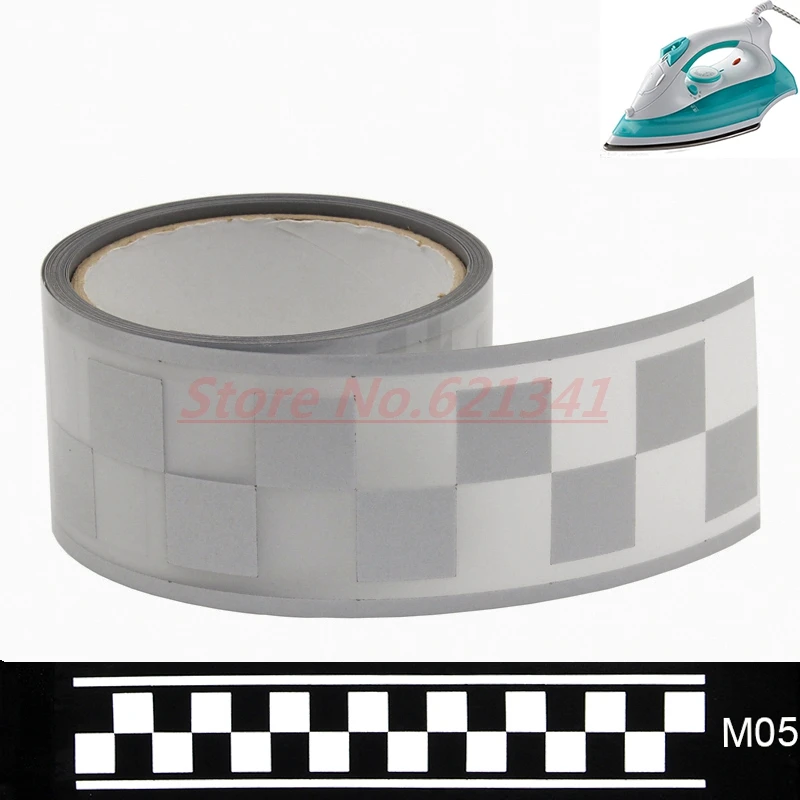 High Visibility Safely Silver Reflective DIY Tape Iron On Fabric Clothes Heat Transfer Vinyl