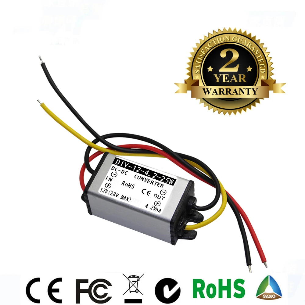 DC 12 V 24 V(7,5-28 V) понижающий 4,2 V 6A 25 W dc-dc модуль преобразователя автомобильного адаптера питания Регулятор Напряжения Водонепроницаемый