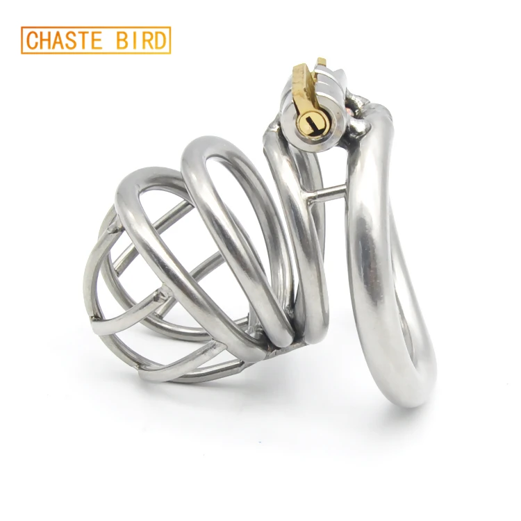 

Chaste Bird 304 stainless steel Cock Cage Chastity Device with Stealth lock curved ring Sex Toys A226-1