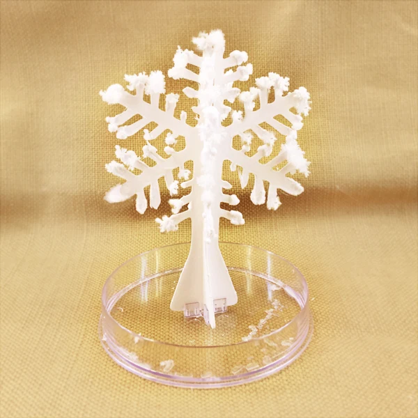 

2019 12x8cm DIY White Magic Growing Paper Snowflake Tree Magical Grow Snowflakes Flutter Crystal Snowman Trees Flakes Kids Toys