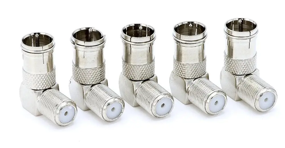 

Push On and Right Angle Coax Connector | Push On F Connector Male to Screw On Female Adapter