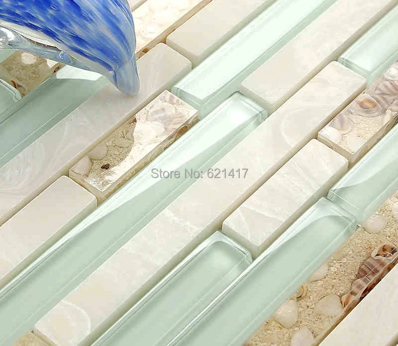 light blue crystal glass strip shell mosaic tiles HMGM1111 backsplash kitchen wall tile sticker bathroom floor tile light blue crystal glass strip shell mosaic tiles HMGM1111 backsplash kitchen wall tile sticker bathroom floor tile