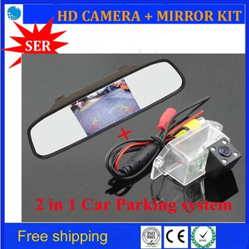 

FreeShip 4.3" car mirror monitor LCD TFT + car rear view backup camera reversing for Mitsubishi Lancer /wing God / cheetah soarn