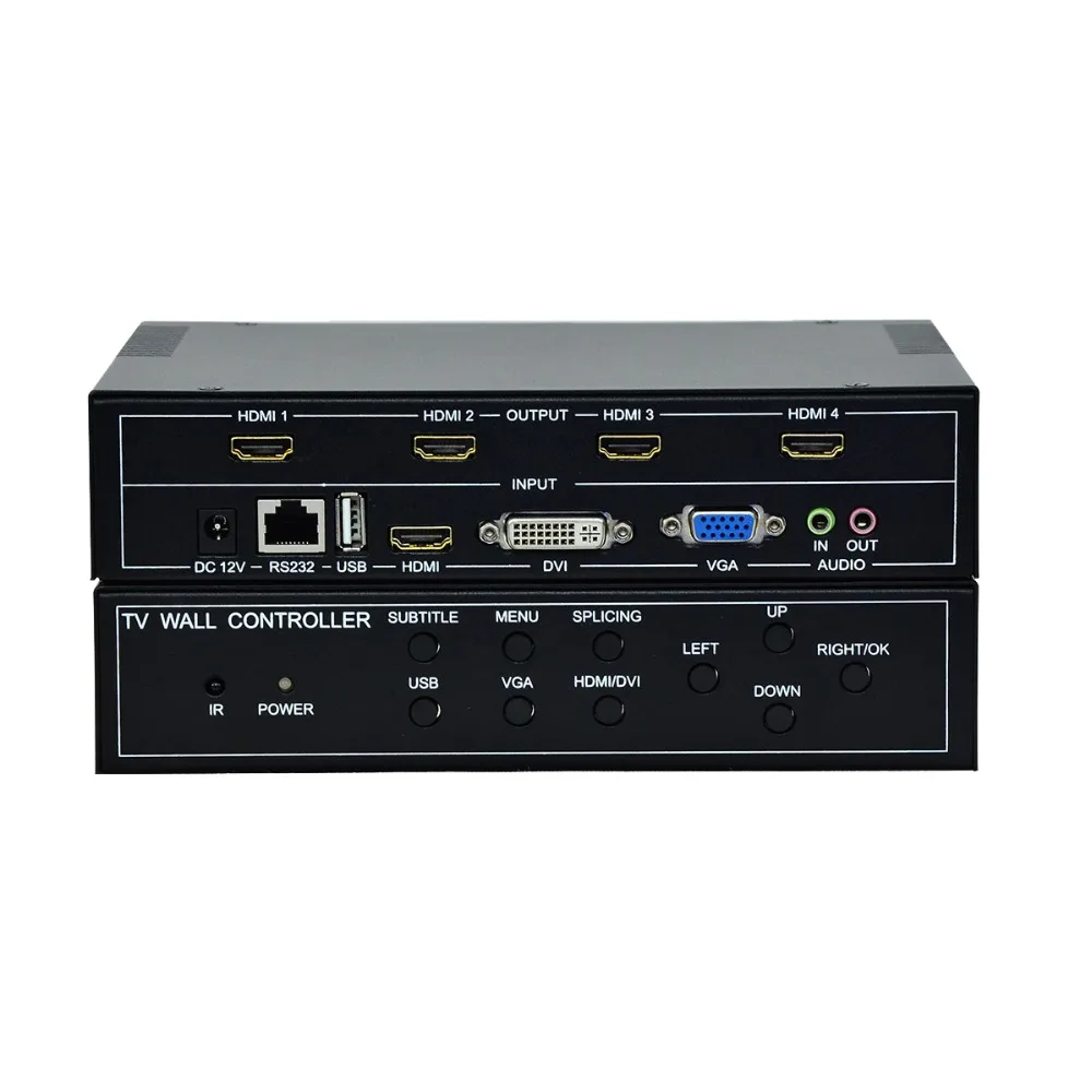  ISEEVY 4 Channel Video Wall Controller 2x2 HDMI DVI VGA USB Video Processor with RS232 Control for 