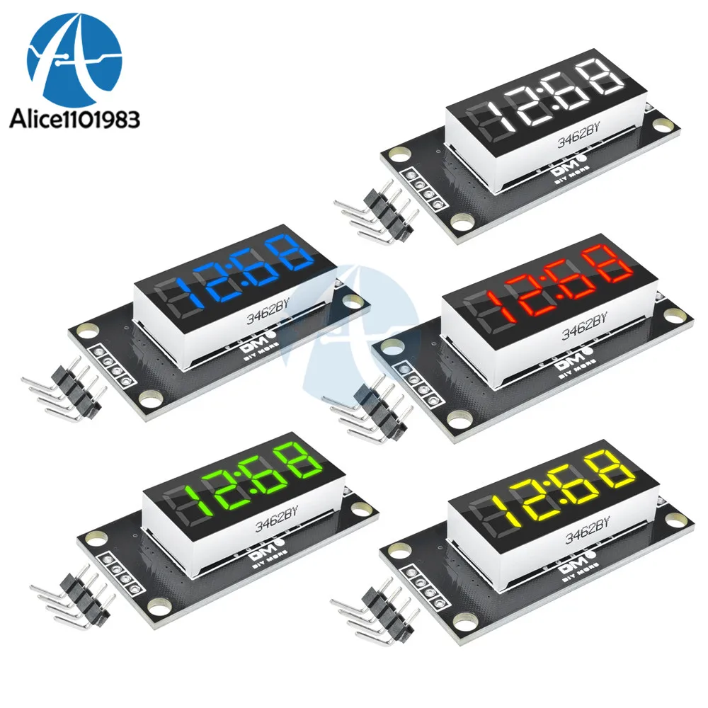 

TM1637 4-Digit Digital LED 0.36" 0.36 Inch 7 Segments Display Tube Clock Module LED Board For Arduino With Pins Double dots