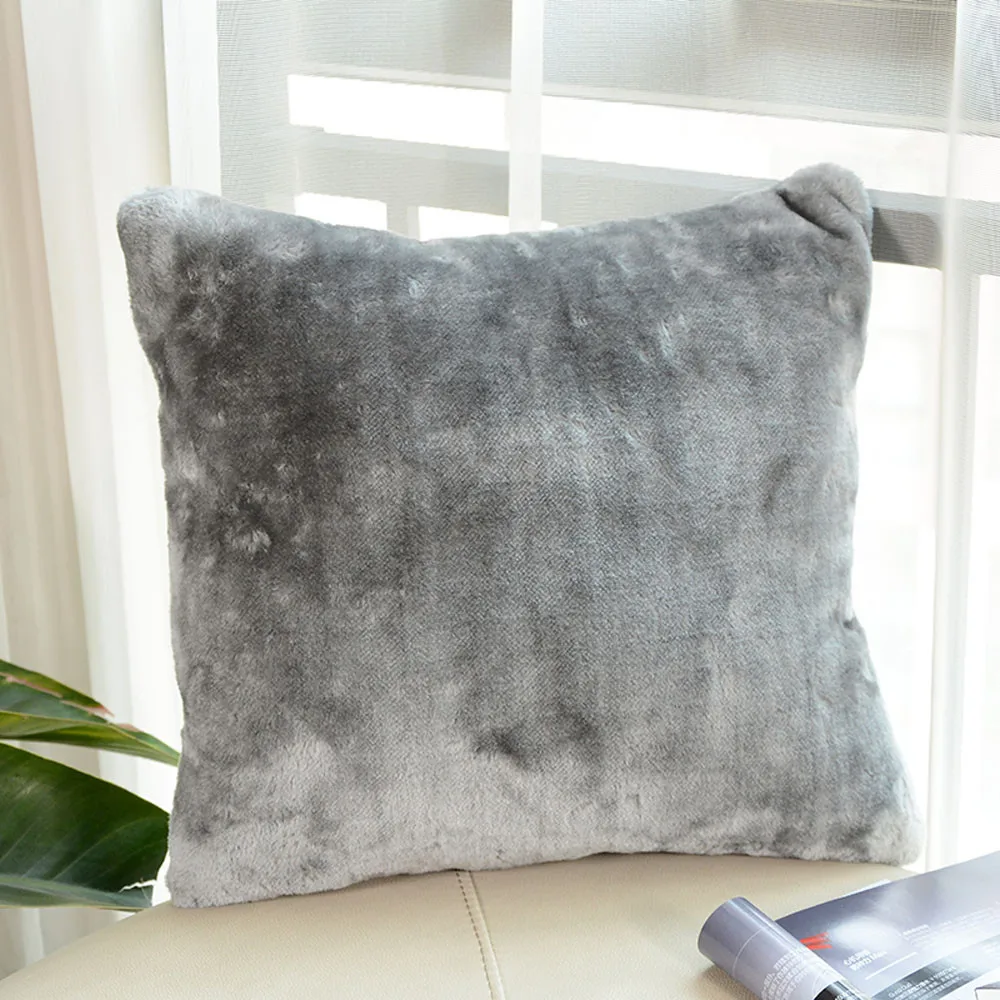 Plush Pillow Sofa Waist Throw Cushion Cover Home Decor Cushion Cover