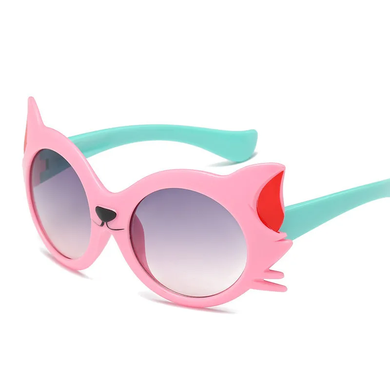Новые модные детские солнцезащитные очки для мальчиков и девочек детские милые Мультяшные солнцезащитные очки «кошачий глаз» солнцезащитные очки с градиентными линзами UV400 оттенков очки