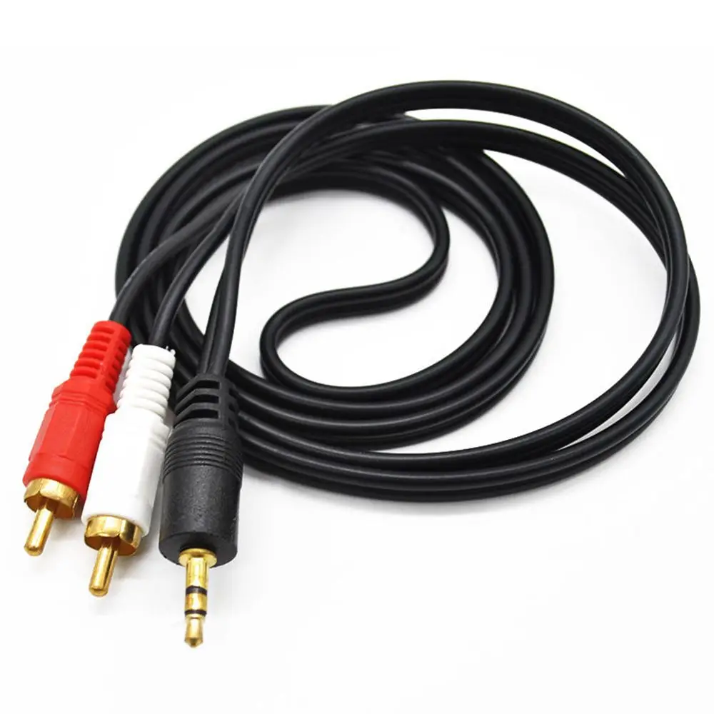 Новый практичный черный 1 5 м 3 мм Мужской стерео мини разъем для 2 RCA Phono аудио