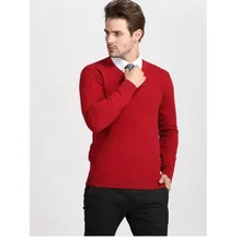 Высококачественный осенний и зимний повседневный мужской модный кашемировый вязаный свитер с v-образным вырезом и длинным рукавом