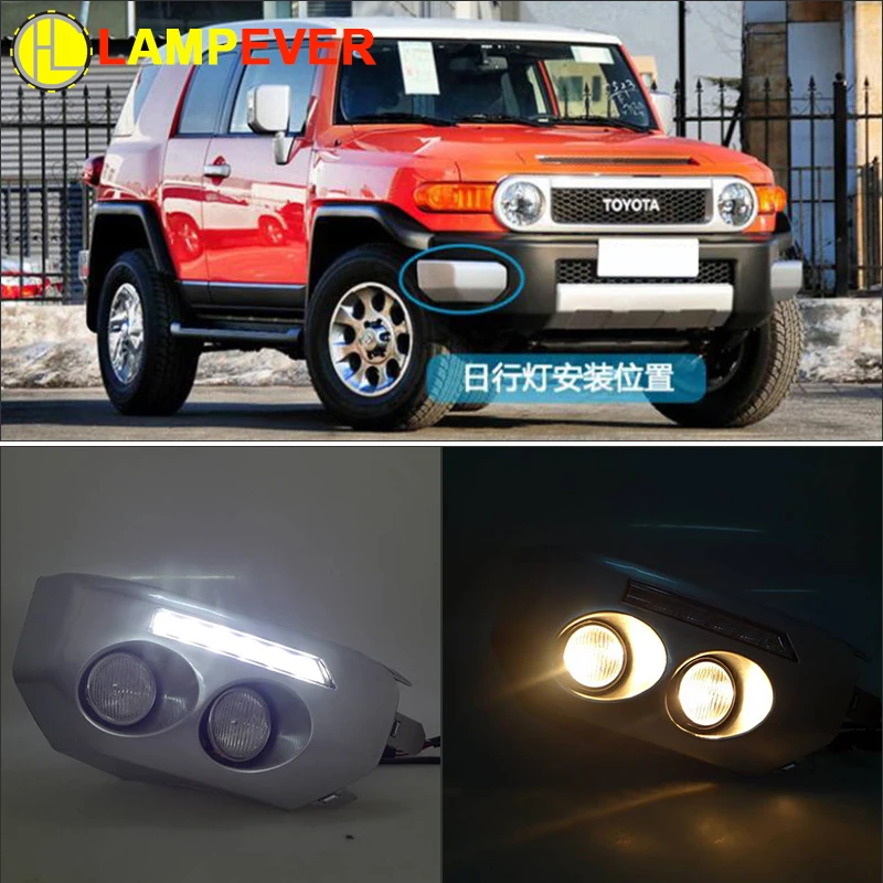 Lampever 2 шт. 12В 6000 К светодиодный DRL дневный ходовой светильник чехол для Toyota FJ cruiser