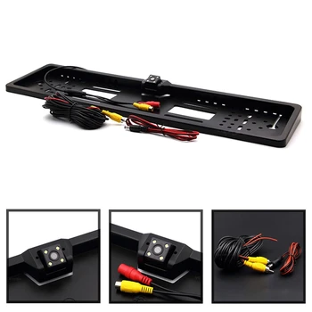 

European Car License Plate Frame Auto Reverse Rear View Backup Camera 4 LED Universal Night Vision 170 Degree