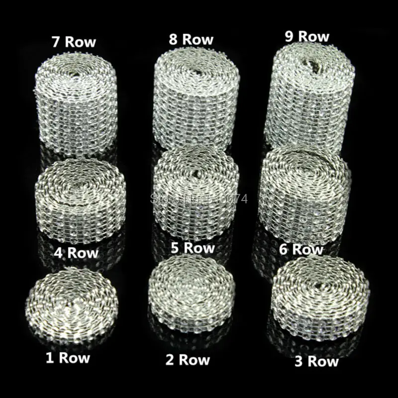 1 ярд/91,5 см DIY Серебряный цвет Бриллиантовая сетка Стразы обертывание s Лента Хрустальная отделка в рулонах блестящая сетка обертывание для свадебного украшения