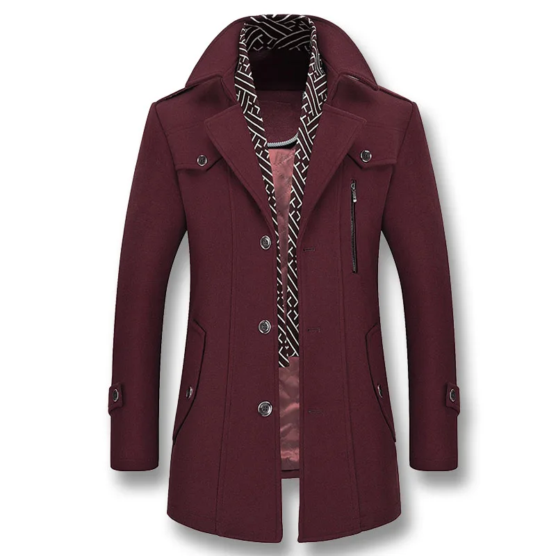 Amovible Épaississement 2018 Fit Écharpe vent Dark yellow navy Et De D'affaires Coupe Automne wine Red Manteau Gray D'hiver Décontractée Hommes camel Pardessus Veste Slim Col zSpqUVGM