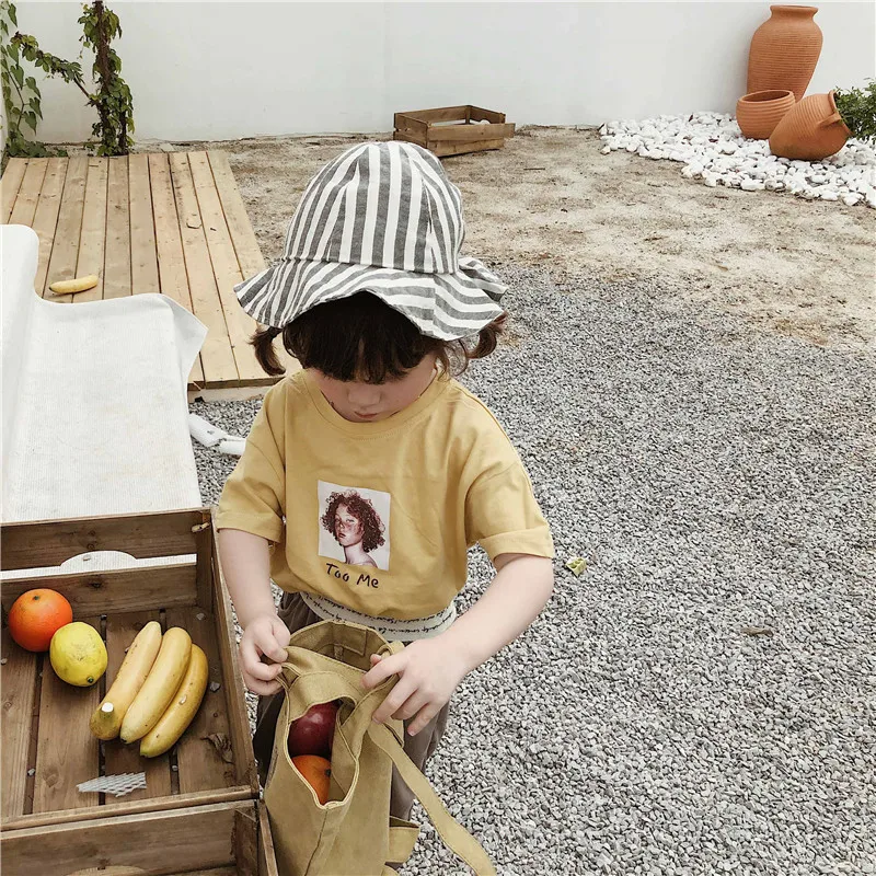 

Korean style 2019 pure cotton cartoon Tees for kids 1-6Y boys girls soft all-match short sleeve T shirts