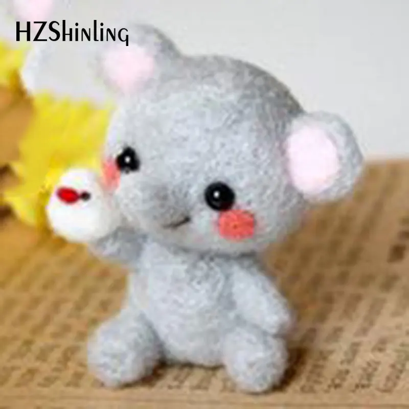Non-Finished Felt Kit Etsy Craft Handmade Elephant Toy Doll Wool Felt Poked Kitting DIY Cute Animal Wool Felting Non-Finished needle felting kit wool felting kit