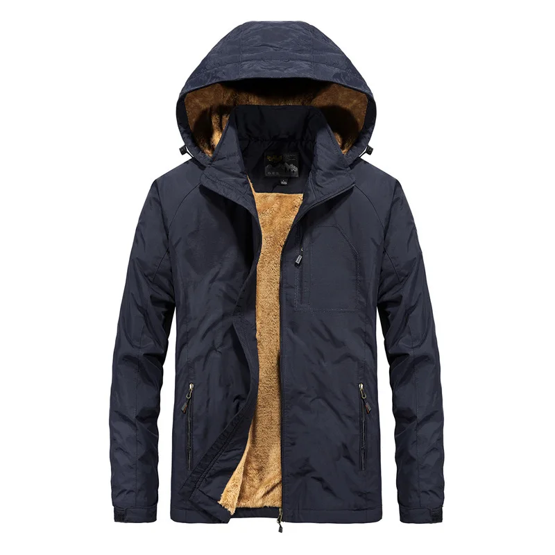 BOLUBAO, модные брендовые мужские куртки, пальто, зима, новинка, плюс бархат, утолщение, Теплая мужская куртка, мужская повседневная куртка с капюшоном, пальто - Цвет: Dark blue