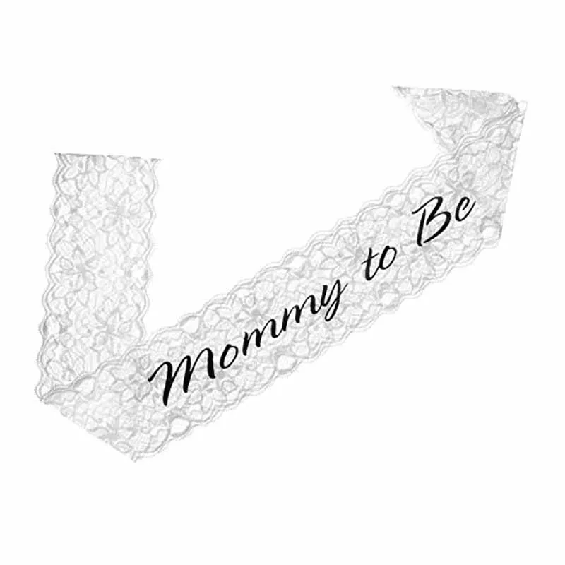 

Lace Mommy to Be Sash Baby Shower Sash for the Mom to Be Gender Reveals Party Decorations Gift Baby Boy or Girl white black