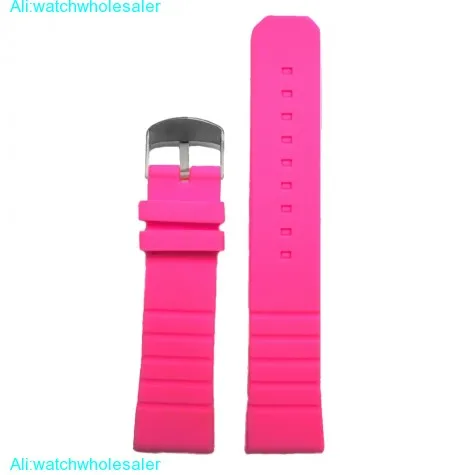 22mm New Hot Pink Silicone Jelly Rubber Ladies Watch Band Straps WB1052B22JB