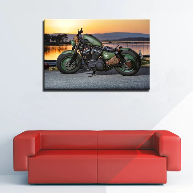 Harley Davidson Motorbike Motorcycle Poster Canvas Print Wall Art Harley Davidson Motorbike Motorcycle Poster Canvas Print Wall Art For Home Decor