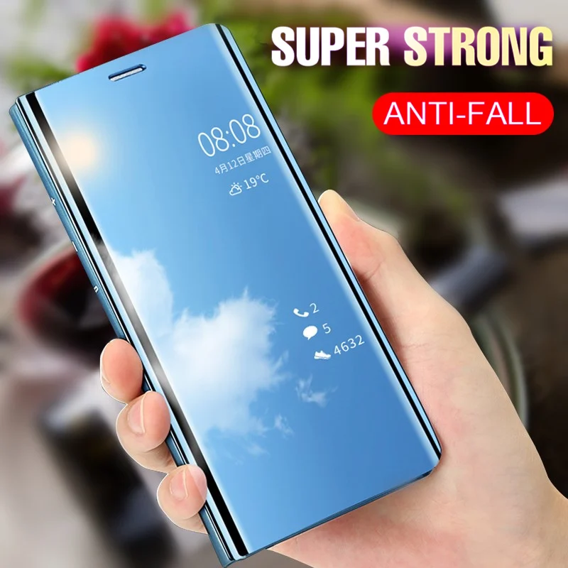 

Mirror Smart Case For OPPO F11 Pro Case Clear View PU Leather Kickstand Flip Cover For OPPO F11 F9 F7 F5 F1S Case