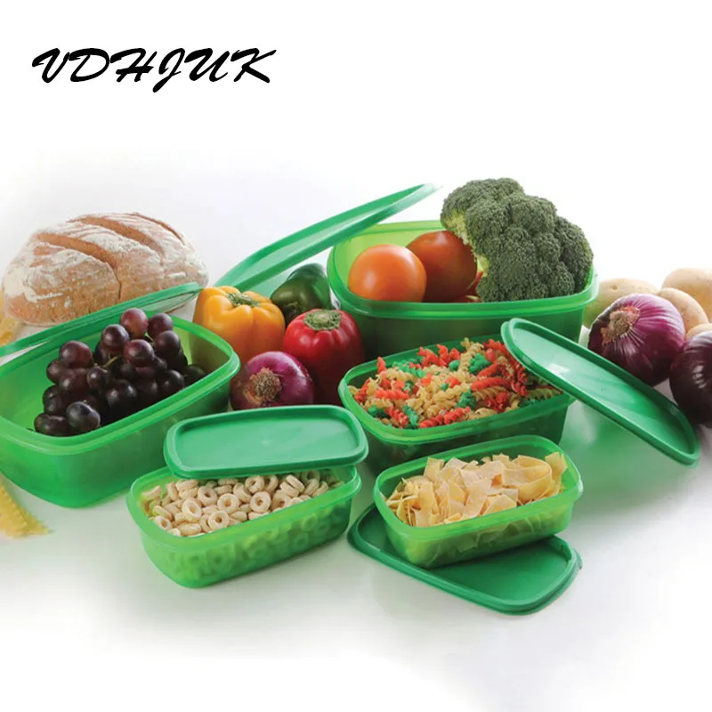 Прямая 5 шт. оставайтесь свежим зеленый контейнер Кухонный Контейнер держать Fresb дольше фрукты овощи хранения ящики и коробки Crisper