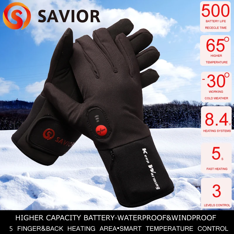 SAVIOR biking heated glove cycling riding outdoor sports electric heat ...