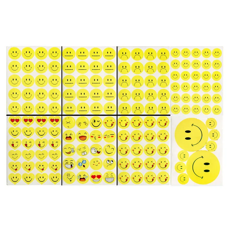 

NEW 10 Sheets (182 Stickers) Cute Lovely Die Cut Emoji Flash Smile Emoticons stickers For Notebook Message Vinyl Fun Stickers