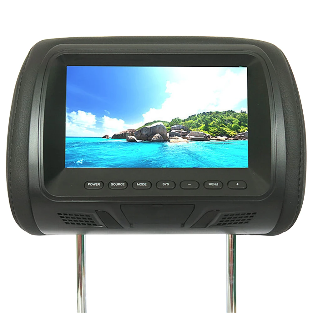 

7 Inch Video Player LED Screen Camera Car Built In Speaker USB Seat Back Universal Headrest Monitor Multi Media Digital Support