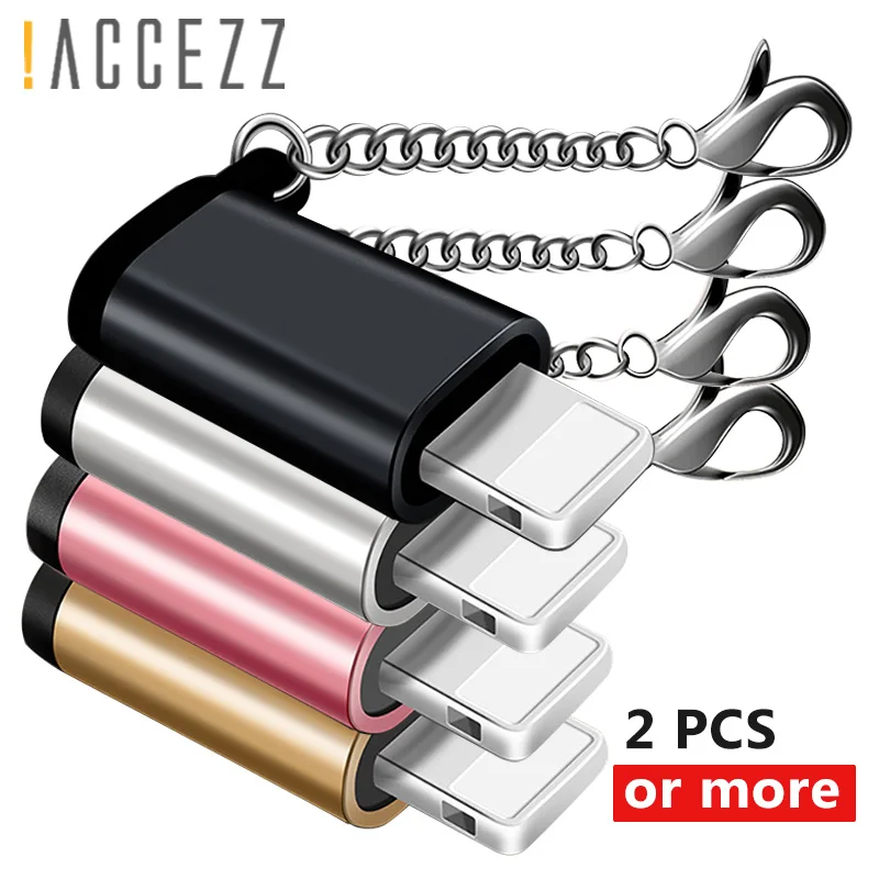 

!ACCEZZ Micro USB To Lighting 8 Pin Adapter For iphone X 7 8 Plus Sync Charger Converter OTG AdapterWith Key Chain 3PC 4PC 5PC