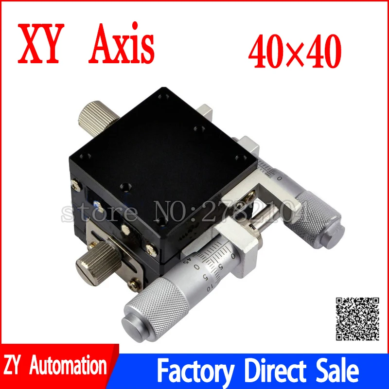 XY Axis 40*40  Manual Displacement Platform Micrometer Sliding stage Steel ball guide XY40-CLGY40-RXY40-L